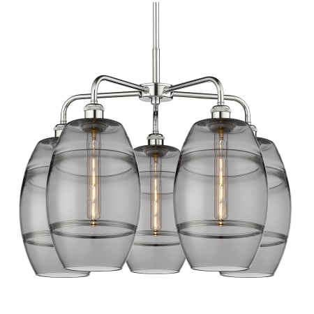 A large image of the Innovations Lighting 516-5CR-15-26 Vaz Chandelier Polished Chrome / Smoked