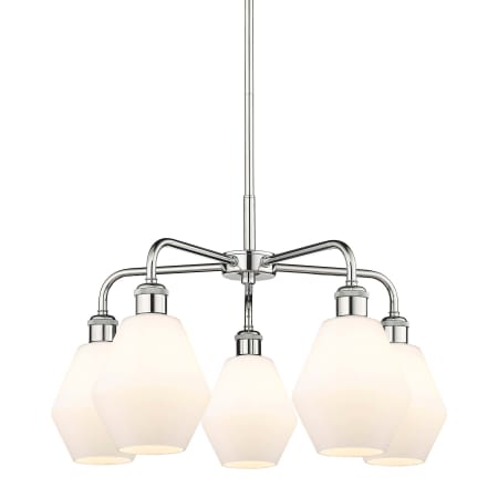 A large image of the Innovations Lighting 516-5CR-16-24 Cindyrella Chandelier Polished Chrome / Cased Matte White