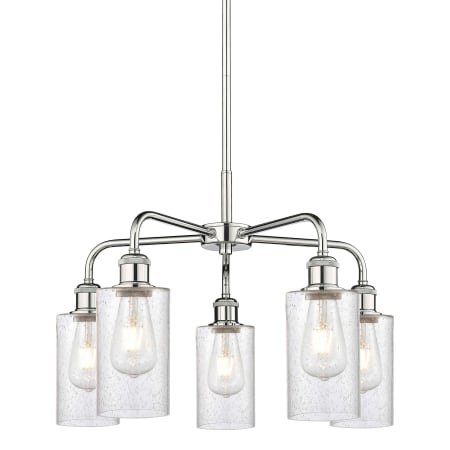 A large image of the Innovations Lighting 516-5CR-15-22 Clymer Chandelier Polished Chrome / Seedy