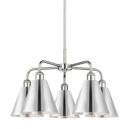 A large image of the Innovations Lighting 516-5CR-16-26 Ballston Cone Chandelier Polished Chrome