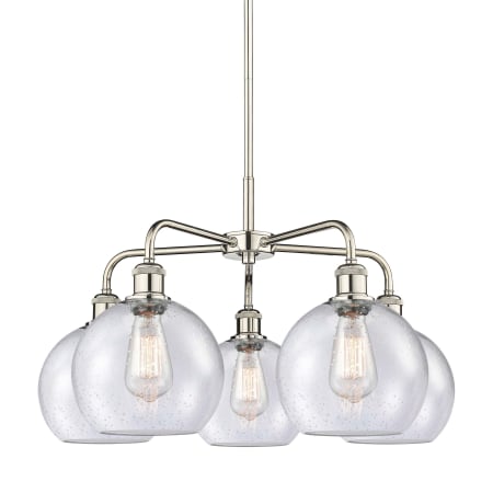 A large image of the Innovations Lighting 516-5CR-16-26 Athens Chandelier Polished Nickel / Seedy
