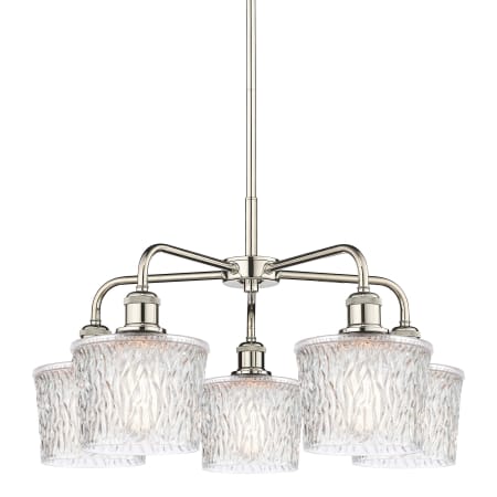 A large image of the Innovations Lighting 516-5CR-15-25 Niagra Chandelier Polished Nickel / Clear