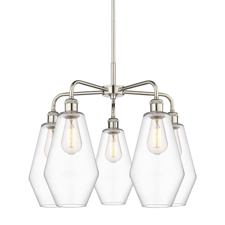 A large image of the Innovations Lighting 516-5CR-20-25 Cindyrella Chandelier Polished Nickel / Clear