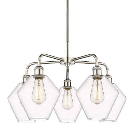 A large image of the Innovations Lighting 516-5CR-17-26 Cindyrella Chandelier Polished Nickel / Clear