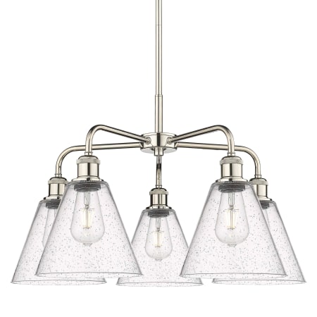 A large image of the Innovations Lighting 516-5CR-16-26 Berkshire Chandelier Polished Nickel / Seedy