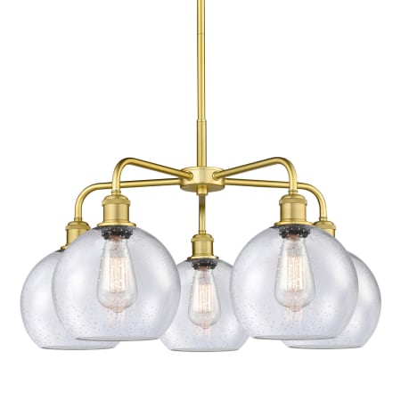 A large image of the Innovations Lighting 516-5CR-16-26 Athens Chandelier Satin Gold / Seedy