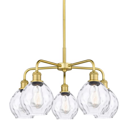 A large image of the Innovations Lighting 516-5CR-15-24 Waverly Chandelier Satin Gold / Clear