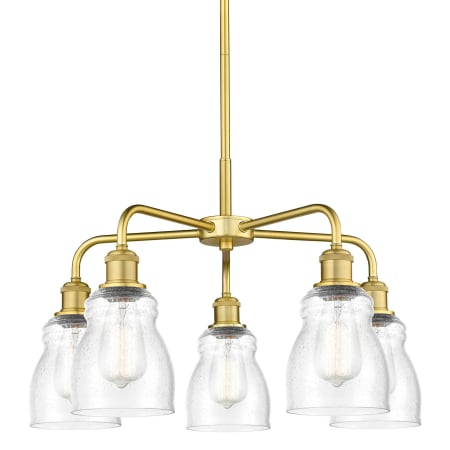 A large image of the Innovations Lighting 516-5CR-15-23 Ellery Chandelier Satin Gold / Seedy