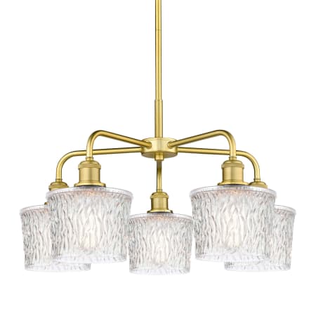 A large image of the Innovations Lighting 516-5CR-15-25 Niagra Chandelier Satin Gold / Clear