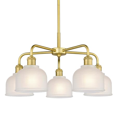 A large image of the Innovations Lighting 516-5CR-15-24 Dayton Chandelier Satin Gold / White