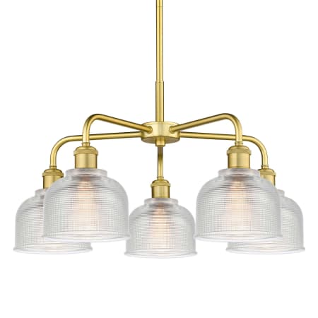 A large image of the Innovations Lighting 516-5CR-15-24 Dayton Chandelier Satin Gold / Clear