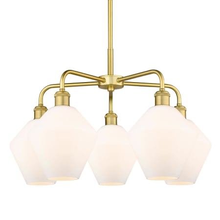 A large image of the Innovations Lighting 516-5CR-17-26 Cindyrella Chandelier Satin Gold / Cased Matte White