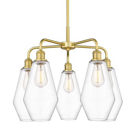 A large image of the Innovations Lighting 516-5CR-20-25 Cindyrella Chandelier Satin Gold / Clear