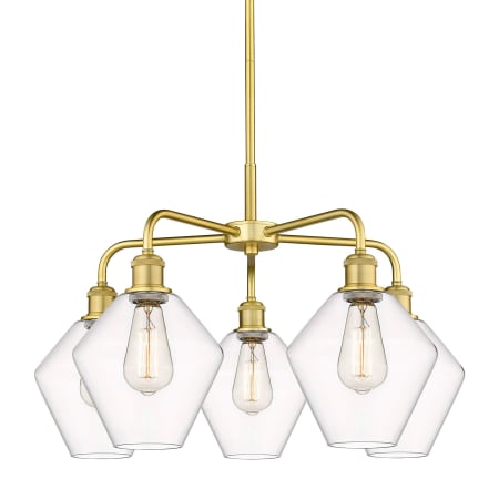 A large image of the Innovations Lighting 516-5CR-17-26 Cindyrella Chandelier Satin Gold / Clear