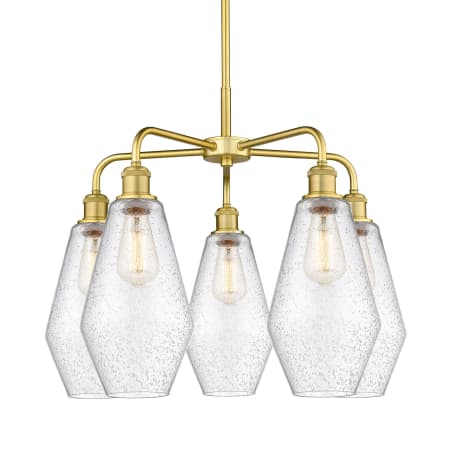 A large image of the Innovations Lighting 516-5CR-20-25 Cindyrella Chandelier Satin Gold / Seedy
