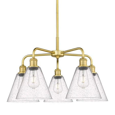 A large image of the Innovations Lighting 516-5CR-16-26 Berkshire Chandelier Satin Gold / Seedy