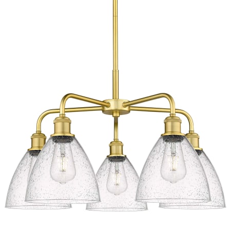 A large image of the Innovations Lighting 516-5CR-16-26 Bristol Glass Chandelier Satin Gold / Seedy