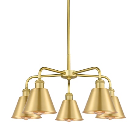 A large image of the Innovations Lighting 516-5CR-14-25 Ballston Chandelier Satin Gold