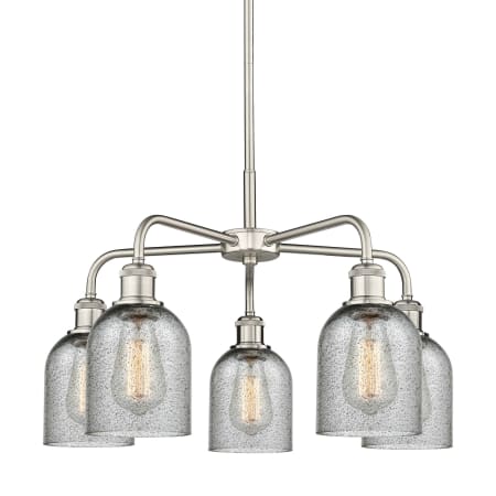 A large image of the Innovations Lighting 516-5CR-15-23 Caledonia Chandelier Satin Nickel / Charcoal