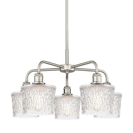 A large image of the Innovations Lighting 516-5CR-15-25 Niagra Chandelier Satin Nickel / Clear