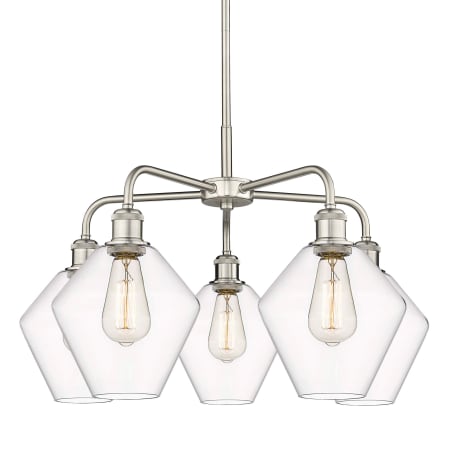 A large image of the Innovations Lighting 516-5CR-17-26 Cindyrella Chandelier Satin Nickel / Clear