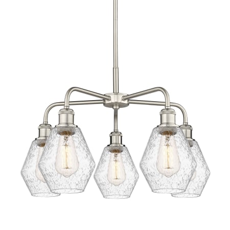 A large image of the Innovations Lighting 516-5CR-16-24 Cindyrella Chandelier Satin Nickel / Seedy