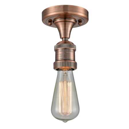 A large image of the Innovations Lighting 517-1C Bare Bulb Antique Copper