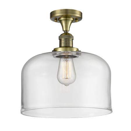 A large image of the Innovations Lighting 517 X-Large Bell Antique Brass / Clear