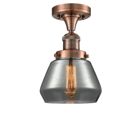 A large image of the Innovations Lighting 517-1CH Fulton Antique Copper / Smoked