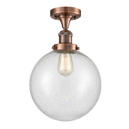A large image of the Innovations Lighting 517 X-Large Beacon Antique Copper / Seedy