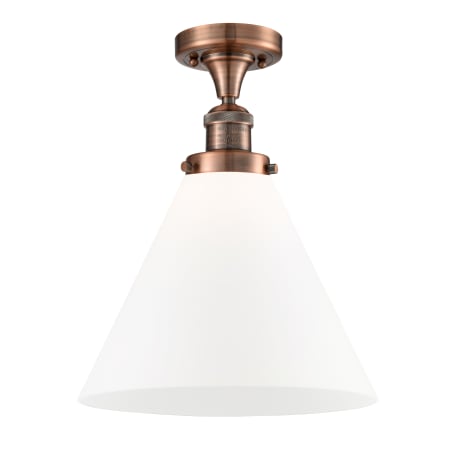 A large image of the Innovations Lighting 517 X-Large Cone Antique Copper / Matte White