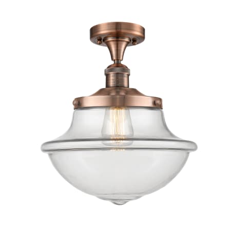 A large image of the Innovations Lighting 517 Large Oxford Antique Copper / Clear