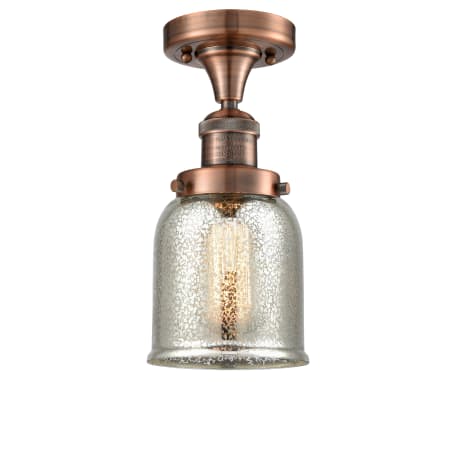 A large image of the Innovations Lighting 517-1CH Small Bell Antique Copper / Silver Mercury
