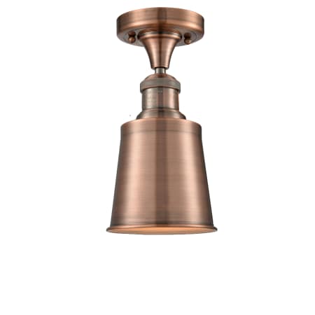 A large image of the Innovations Lighting 517-1CH Addison Antique Copper / Metal Shade