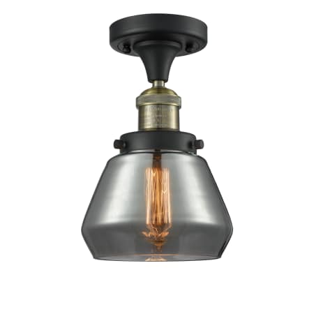 A large image of the Innovations Lighting 517-1CH Fulton Black Antique Brass / Plated Smoked