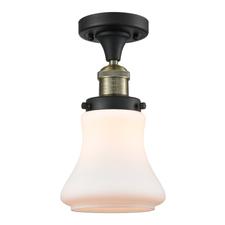 A large image of the Innovations Lighting 517-1CH Bellmont Black / Antique Brass / Matte White