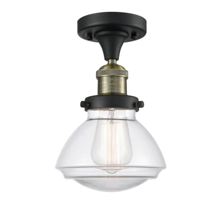 A large image of the Innovations Lighting 517-1CH Olean Black Antique Brass / Clear