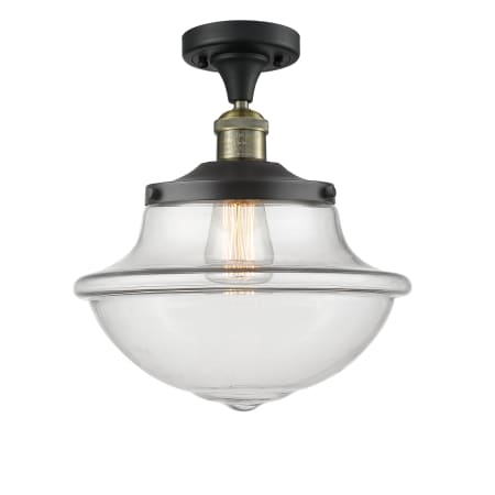 A large image of the Innovations Lighting 517 Large Oxford Black Antique Brass / Clear