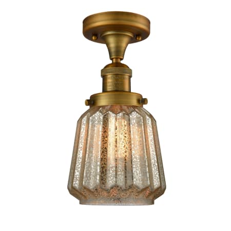 A large image of the Innovations Lighting 517-1CH Chatham Brushed Brass / Mercury Fluted
