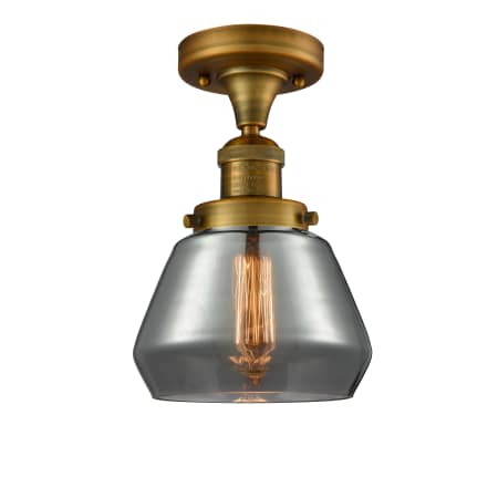 A large image of the Innovations Lighting 517-1CH Fulton Brushed Brass / Smoked