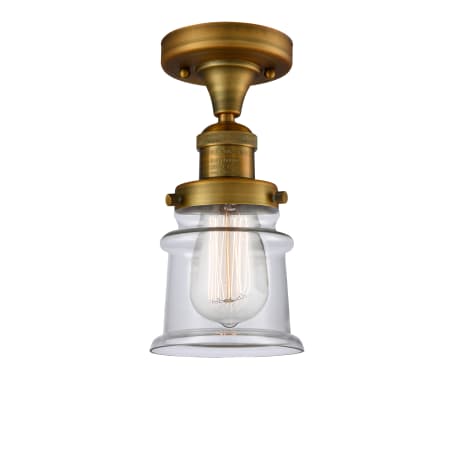 A large image of the Innovations Lighting 517 Small Canton Brushed Brass / Clear