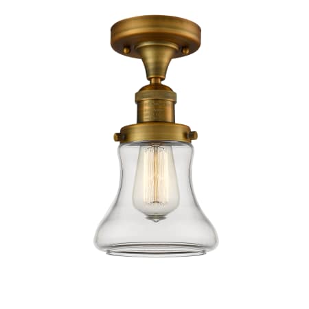 A large image of the Innovations Lighting 517-1CH Bellmont Brushed Brass / Clear