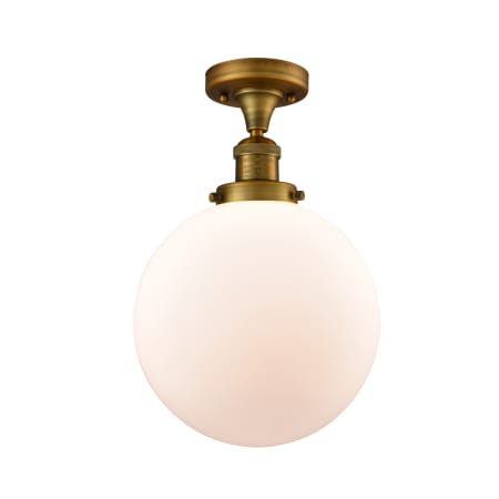 A large image of the Innovations Lighting 517 X-Large Beacon Brushed Brass / Matte White