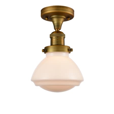 A large image of the Innovations Lighting 517-1CH Olean Brushed Brass / Matte White