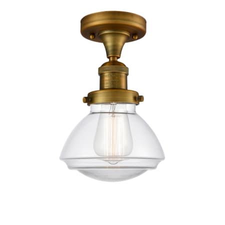 A large image of the Innovations Lighting 517-1CH Olean Brushed Brass / Clear