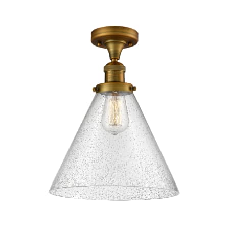A large image of the Innovations Lighting 517 X-Large Cone Brushed Brass / Seedy