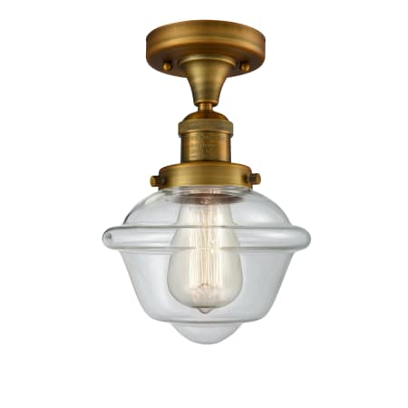 A large image of the Innovations Lighting 517-1CH Small Oxford Brushed Brass / Clear