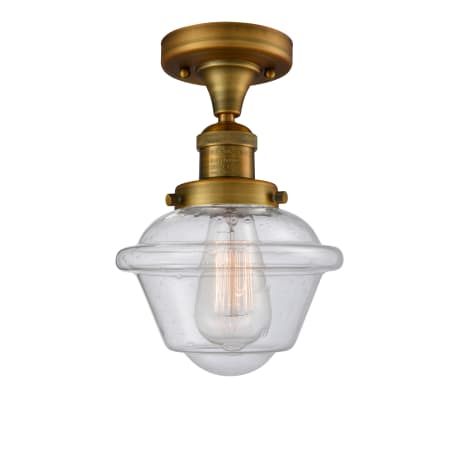 A large image of the Innovations Lighting 517-1CH Small Oxford Brushed Brass / Seedy