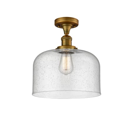 A large image of the Innovations Lighting 517 X-Large Bell Brushed Brass / Seedy