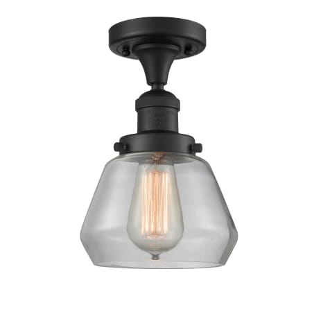 A large image of the Innovations Lighting 517-1CH Fulton Matte Black / Clear